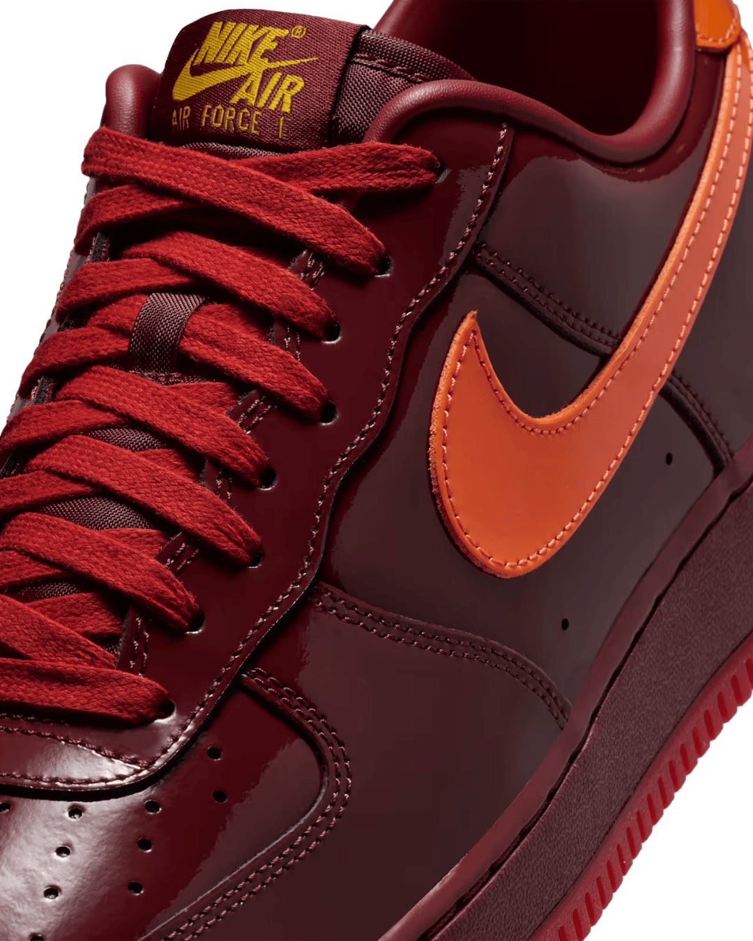 Nike Air Force 1 Low Patent "Dark Team Red/Safety Orange" — image 5