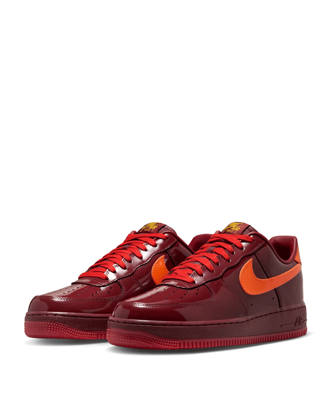 Nike Air Force 1 Low Patent "Dark Team Red/Safety Orange" — image 3