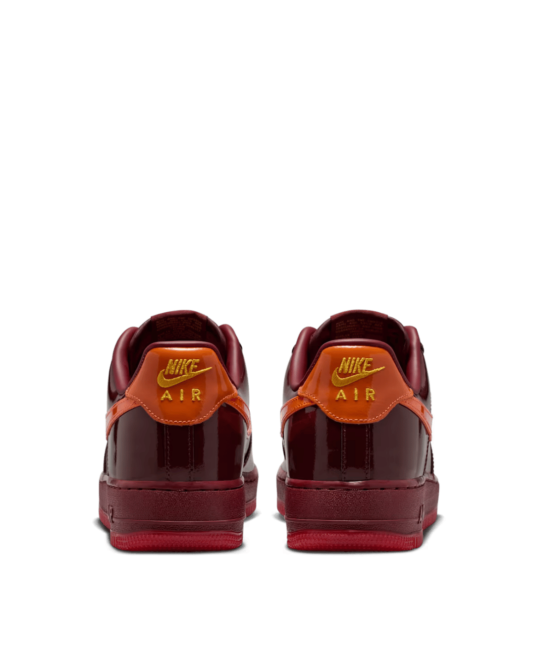Nike Air Force 1 Low Patent "Dark Team Red/Safety Orange" — image 4