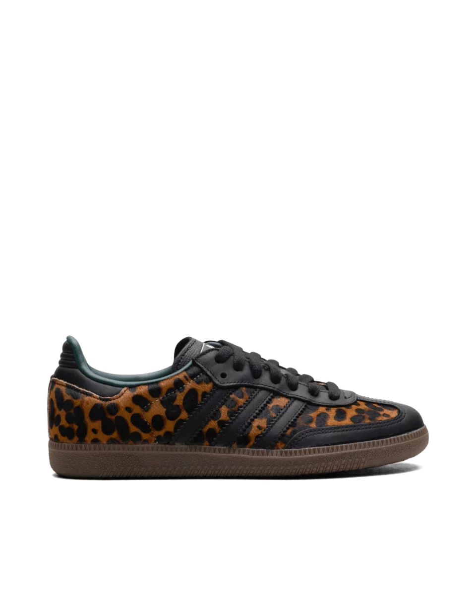 Adidas Samba OG "Black and green / Leopard print pony Hair"
