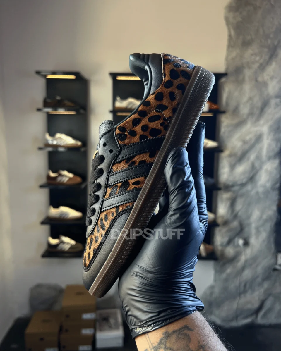 Adidas Samba OG "Black and green / Leopard print pony Hair" — image 4