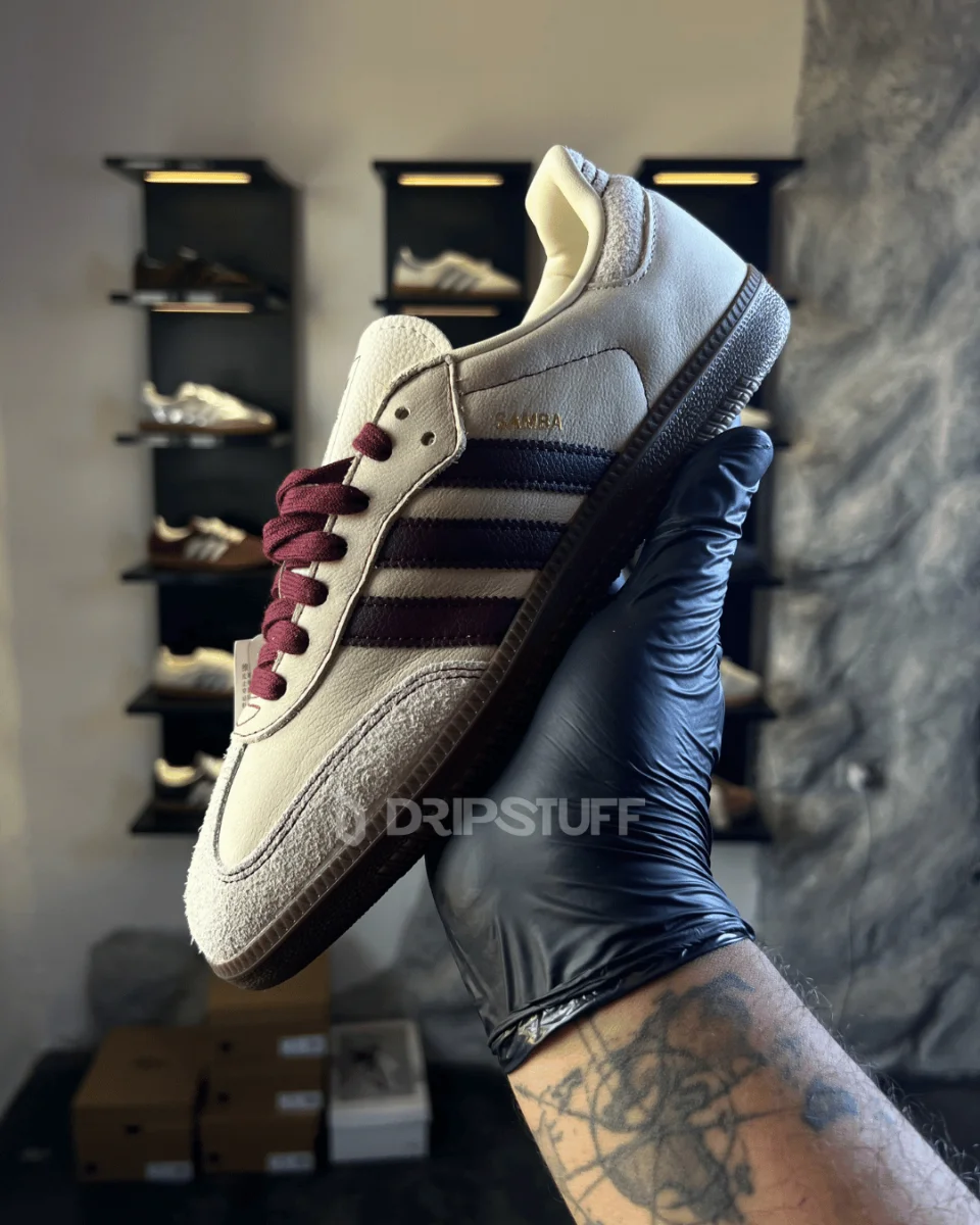 Adidas Samba OG "Wonder White/Maroon" — image 4