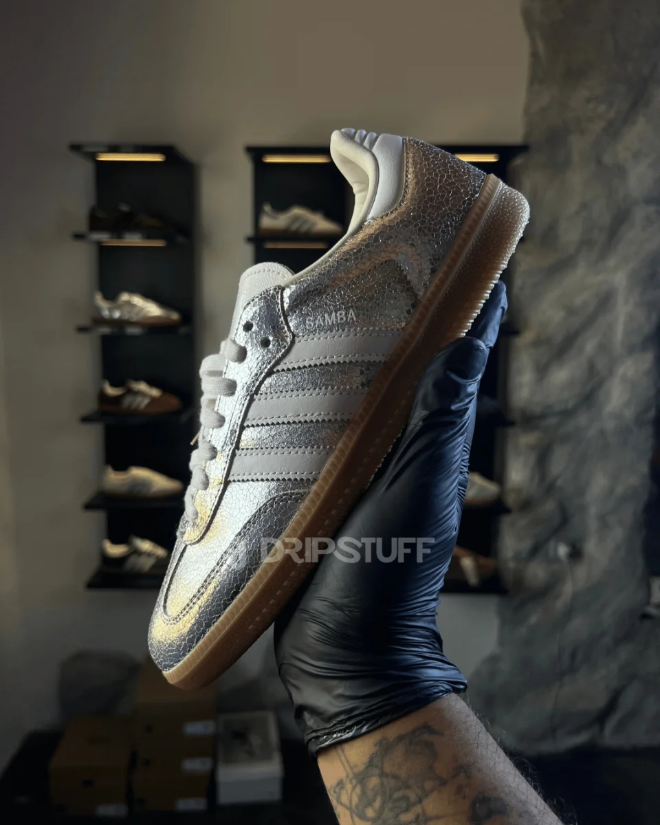 Adidas Samba OG "Silver Metallic Cracked Leather" — image 4
